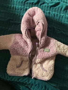 Eddie Bauer Pink Two-Tone Sherpa Pea Coat